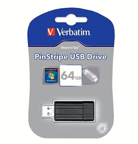 Verbatim 64GB PINSTRIPE USB 2.0 USB Bellek