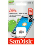 Sandisk 16GB 80MB/s SDSQUNS-016G-GN3MN MicroSD Hafıza Kartı