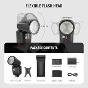 Neewer Z2PRO-N Nikon Uyumlu 76W Yuvarlak Kafa Akülü Tepe Flaşı