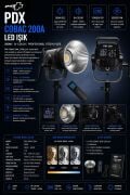 PDX COBAC 200A LED Işık | 200W | Bi-Color Profesyonel Stüdyo Işığı