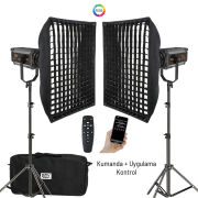 Gdx 300 RGB III Profesyonel İkili Fotoğrafçılık ve Video Renkli Dolgu Işığı Seti