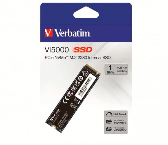 Verbatim 1 TB Dahili M.2 SSD VI5000 PCIE4 4500MB/S - 5000MB/S