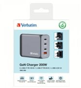 Verbatim 200W GAN Hızlı Şarj 4-Bağlantı Noktalı 2 x USB-C® PD 100W / 1 x USB-C® PD 65W / 1 x USB QC 3.0