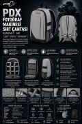 PDX Fotoğraf Makinesi Sırt Çantası | for Canon | Gri
