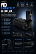 PDX Canon EOS 7D Battery Grip | Dikey Çekim | Uzun Pil Süresi