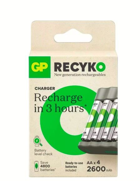 GP B441 USB Pil Şarj Cihazı 4 Adet 2600 AA Kalem Pilli Set