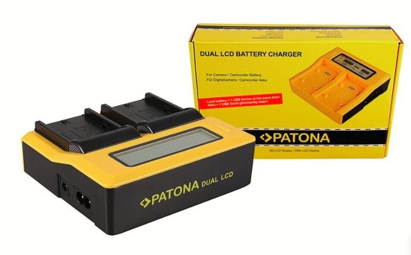Patona 7525 Sony NP-F970 Serisi İçin İkili LCD Ekranlı USB Şarj Aleti