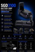 PDX Nikon D3100 Battery Grip SGD3100 | Uzun Süre Kullanım