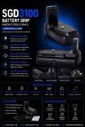 PDX Nikon D3100 Battery Grip SGD3100 | Uzun Süre Kullanım