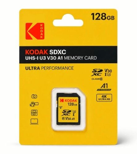 Kodak 128GB UHS-I U3 V30 A1 SD Hafıza Kartı