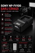 PDX Sony NP-FV100 Şarj Cihazı | Hızlı Şarj | Sony Uyumlu