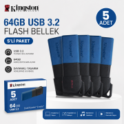 Kingston DTXM 64GB USB 3.2 Gen.1 DataTraveler Exodia M Flash Bellek (5'li Paket)