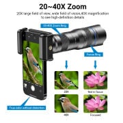 Apexel 20-40X Akıllı Telefon Telefoto Lens Kiti