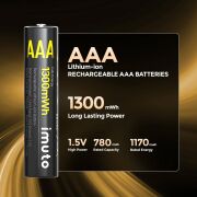 Imuto 1300mWh AAA Şarj Edilebilir Lityum Pil (4’lü Paket)