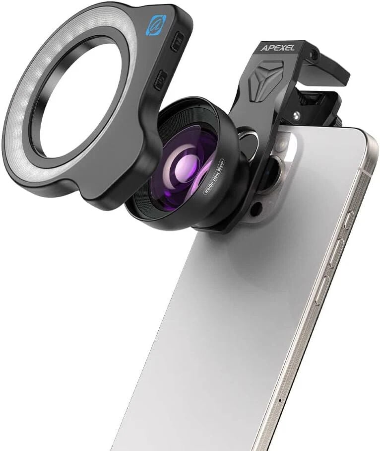 Apexel HB100UFL 75mm Ultra Macro Lens With Fill Lıght