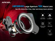 Apexel HB100UFL 75mm Ultra Macro Lens With Fill Lıght