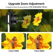 Apexel 10x-20x Ayarlanabilir Zoom Macro Lens