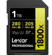 Lexar 1TB 280MB/s Profesyonel 1800x SDXC UHS-II V60 Hafıza Kartı (Gold Serisi)