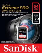 Sandisk 64GB SD 170/MB EXTREME PRO SD 4K U3 V30 SD HAFIZA KARTI