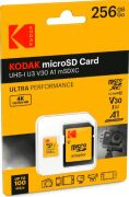 Kodak 256GB UHS-I U3/V30/A1 Yellow Micro SD + Adaptör