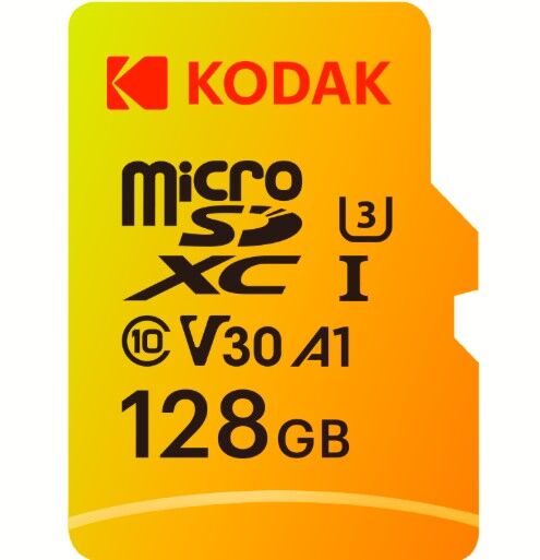Kodak 128GB UHS-I U3/V30/A1 Yellow Micro SD + Adaptör