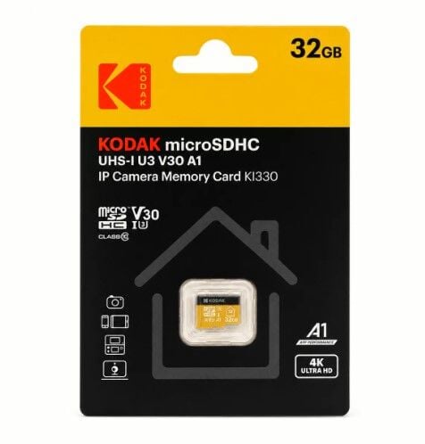 Kodak 32GB Micro SD UHS-I U3/V30/A1 Güvenlik Kamerası İçin Kart KI330