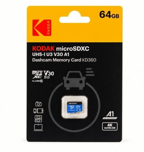Kodak 64GB Micro SD UHS-I U3/V30/A1 Araç Kamerası İçin Kart KD360