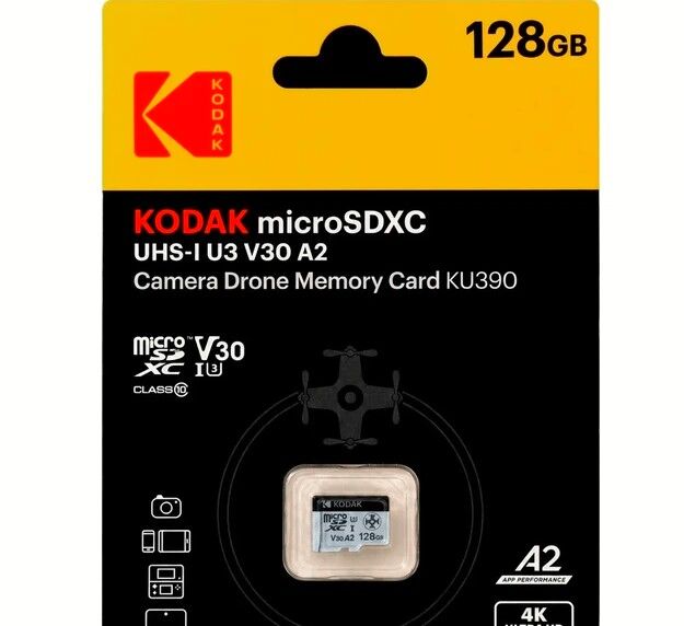 Kodak 128GB Uhs-I U3/V30/A1 Drone Için Micro Sd Kart KU390