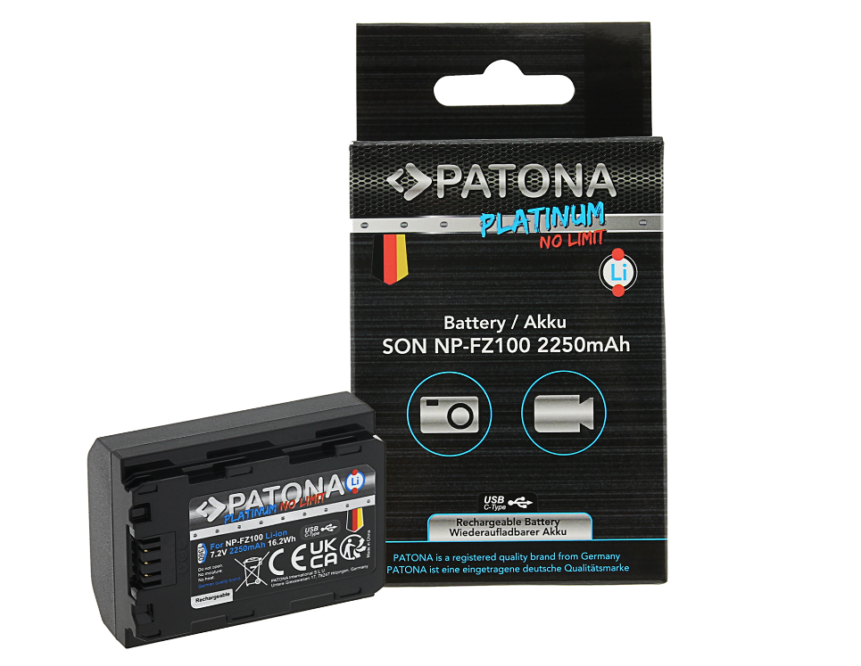 Patona 1360 Platinum Sony NP-FZ100 USB-C Girişli Batarya Pil