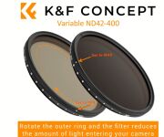 K&F CONCEPT DEĞİŞKEN ND2-400 HMC 62MM FİLTRE